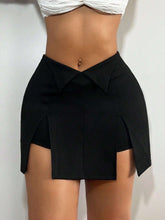 SXY Solid Split Hem Skort